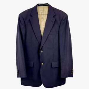 Palm Beach Huttons 40R Navy Wool Blazer Gold Button Classic Mens Jacket Woolen
